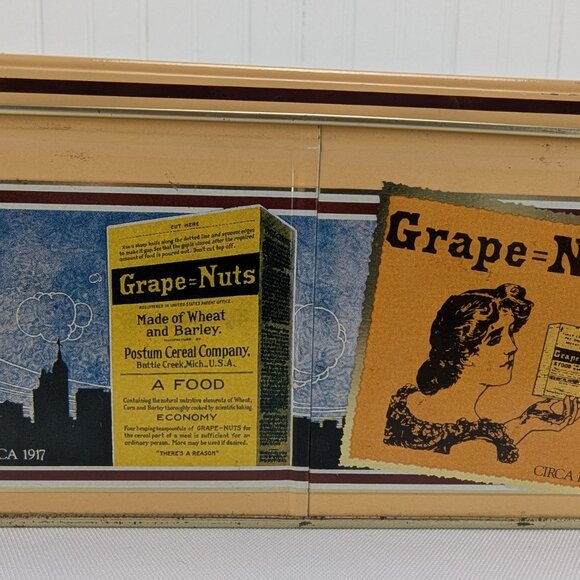 Post Grapenuts Metal Replica Tin Storage Container General Foods Empty Retro - Picture 6 of 9
